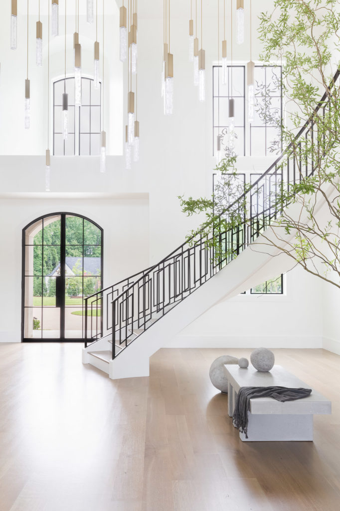 Minimal curved staircase design.